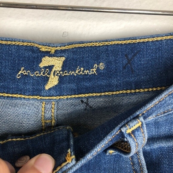 7 for All Mankind Raw Hem Denim Highwaisted Jean Shorts 25 - Picture 2 of 7